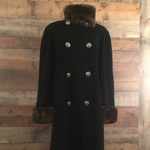 Perry Ellis/Bloomies Wool Coat Black Size 8